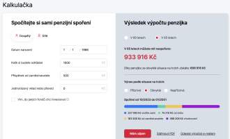 KB Penzijní společnost kalkulačka